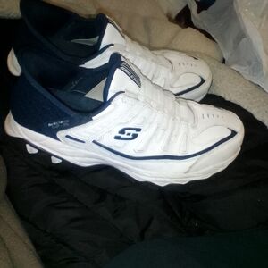 Skechers White and Blue Sport Sneakers